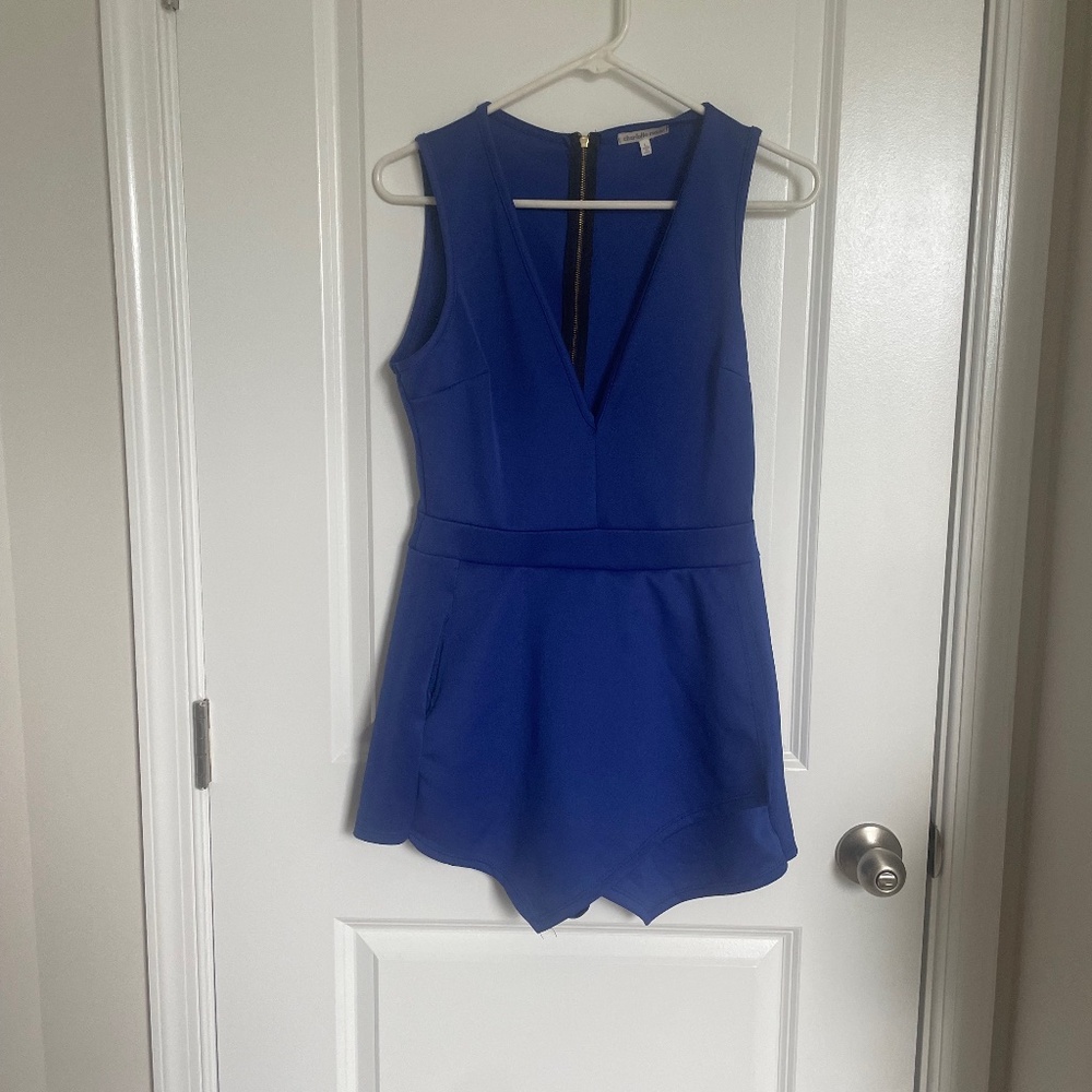 Charlotte Russe Blue Low Cut Romper